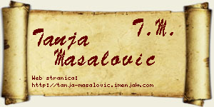 Tanja Masalović vizit kartica